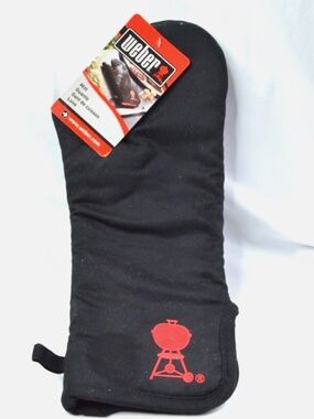 Weber BBQ Grill Mitt Glove Black & Red Kettle 15" NWT 6532